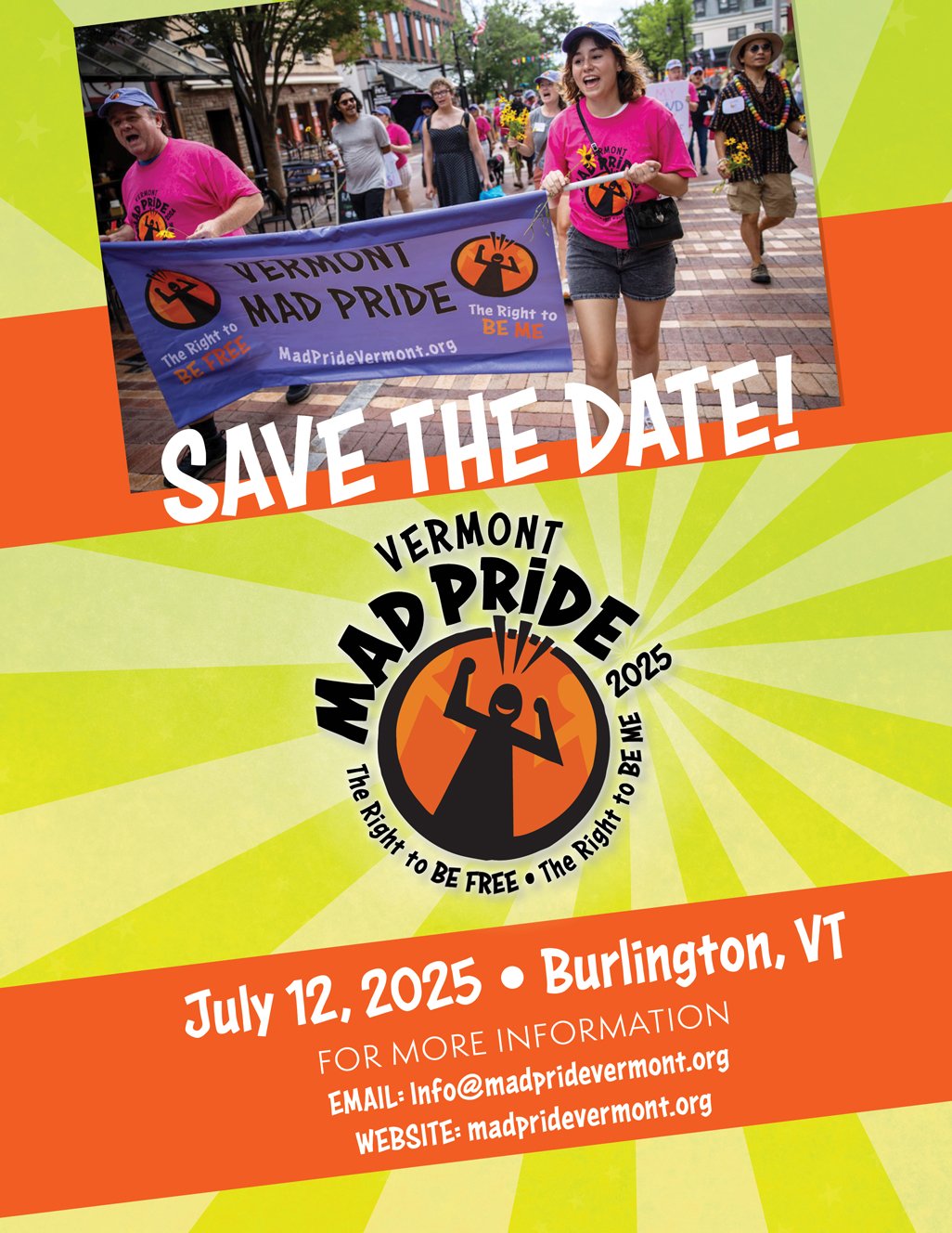 MadPride Vermont Save the Date July 12, 2025