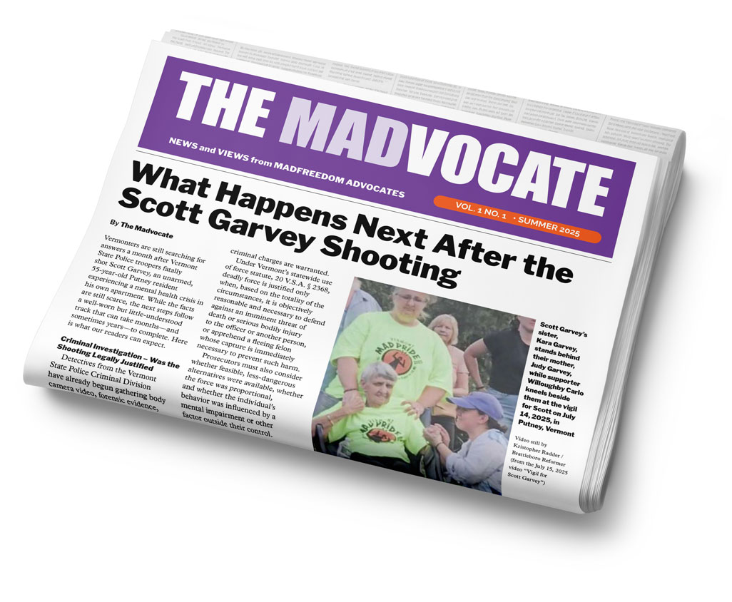 newsprint mockup of the madvocate